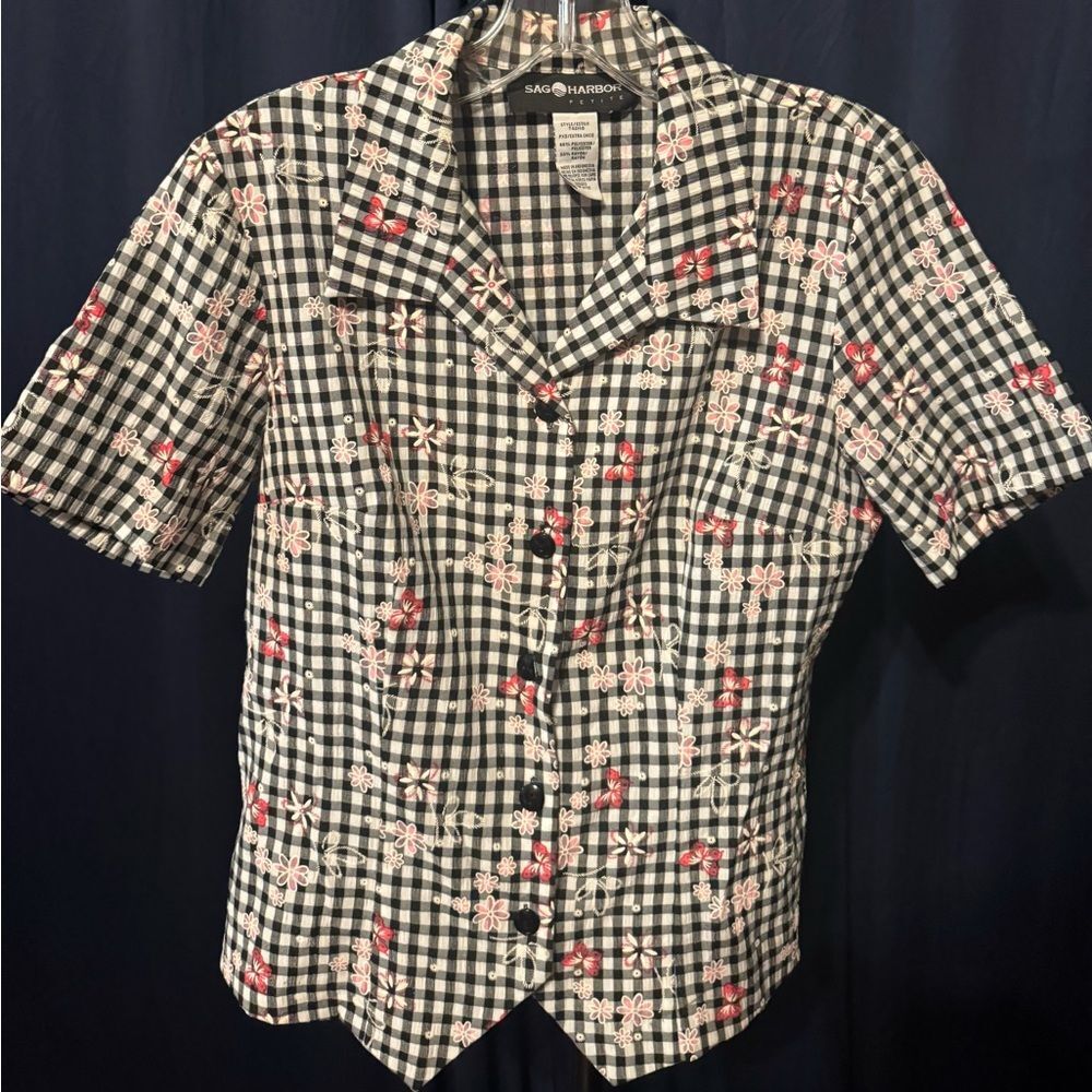Alt baddie gingham butterfly top